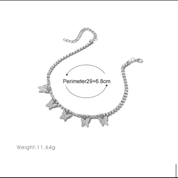 Cubic Zircon Gold Plated Butterfly Bracelet/Anklet - Picture 5 of 5